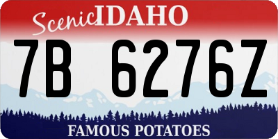 ID license plate 7B6276Z