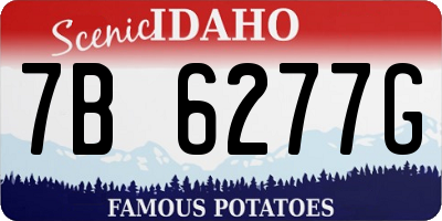 ID license plate 7B6277G