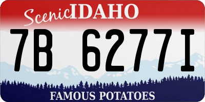 ID license plate 7B6277I
