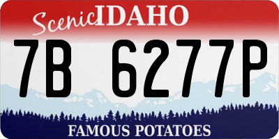 ID license plate 7B6277P