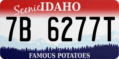 ID license plate 7B6277T