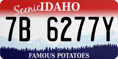 ID license plate 7B6277Y