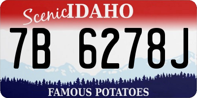 ID license plate 7B6278J