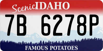 ID license plate 7B6278P