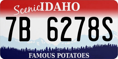 ID license plate 7B6278S