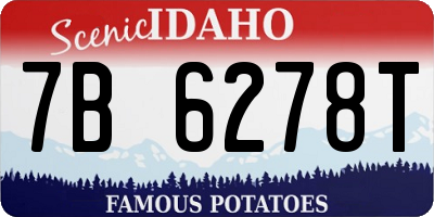 ID license plate 7B6278T