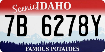 ID license plate 7B6278Y