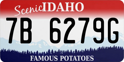 ID license plate 7B6279G