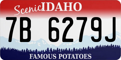 ID license plate 7B6279J