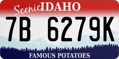 ID license plate 7B6279K