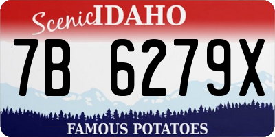 ID license plate 7B6279X