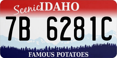 ID license plate 7B6281C