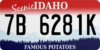 ID license plate 7B6281K