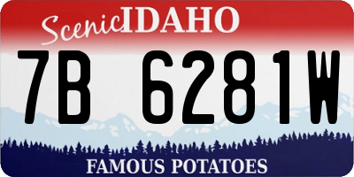 ID license plate 7B6281W