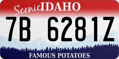 ID license plate 7B6281Z
