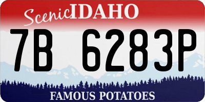 ID license plate 7B6283P
