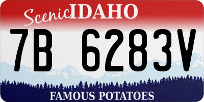 ID license plate 7B6283V