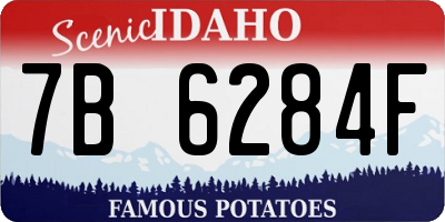 ID license plate 7B6284F