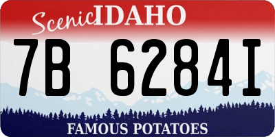 ID license plate 7B6284I