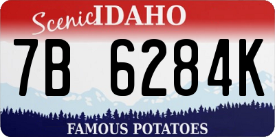 ID license plate 7B6284K