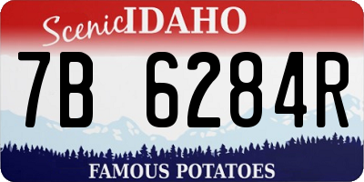 ID license plate 7B6284R