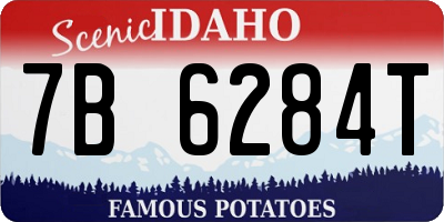 ID license plate 7B6284T