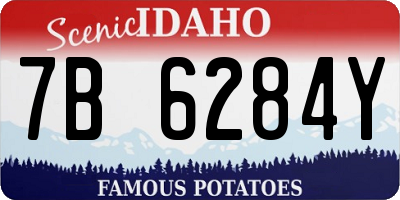 ID license plate 7B6284Y