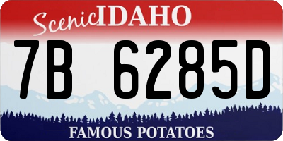 ID license plate 7B6285D