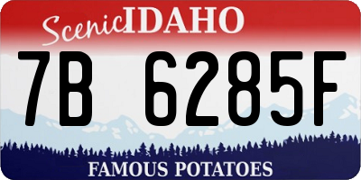 ID license plate 7B6285F
