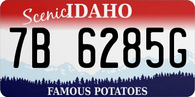 ID license plate 7B6285G