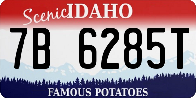 ID license plate 7B6285T