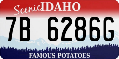ID license plate 7B6286G