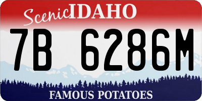 ID license plate 7B6286M