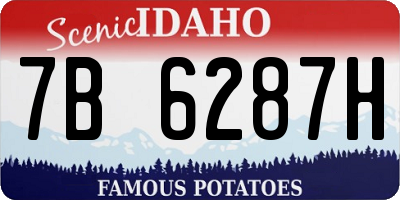 ID license plate 7B6287H