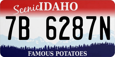 ID license plate 7B6287N