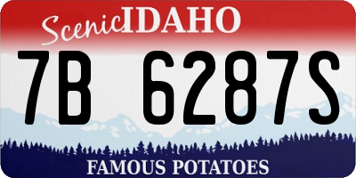 ID license plate 7B6287S