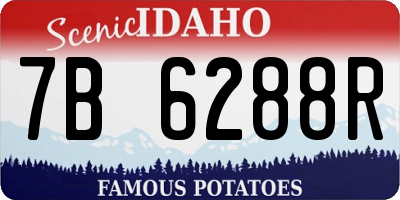 ID license plate 7B6288R