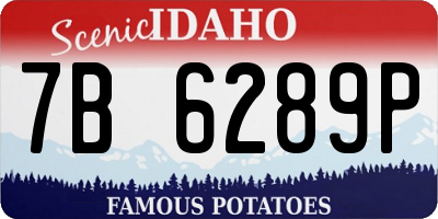 ID license plate 7B6289P