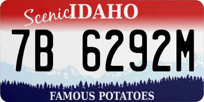 ID license plate 7B6292M