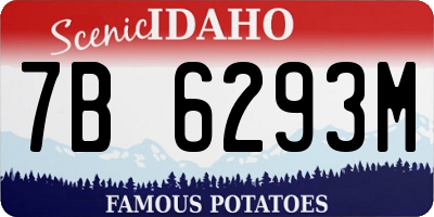 ID license plate 7B6293M