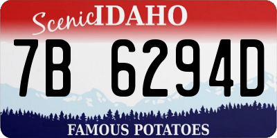 ID license plate 7B6294D