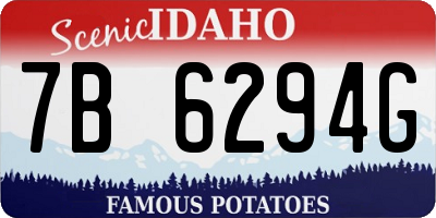ID license plate 7B6294G