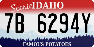 ID license plate 7B6294Y