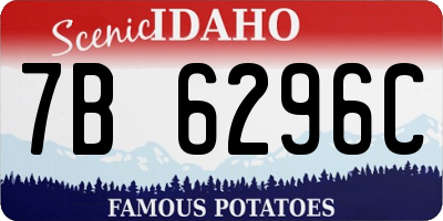 ID license plate 7B6296C