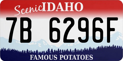 ID license plate 7B6296F