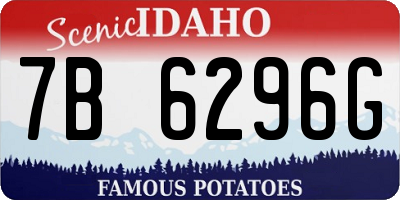 ID license plate 7B6296G