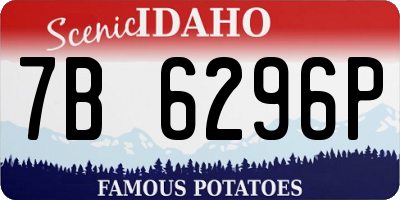 ID license plate 7B6296P