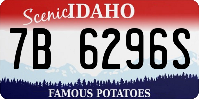 ID license plate 7B6296S