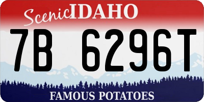 ID license plate 7B6296T