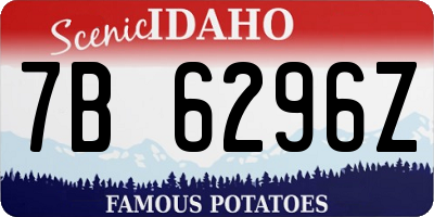 ID license plate 7B6296Z